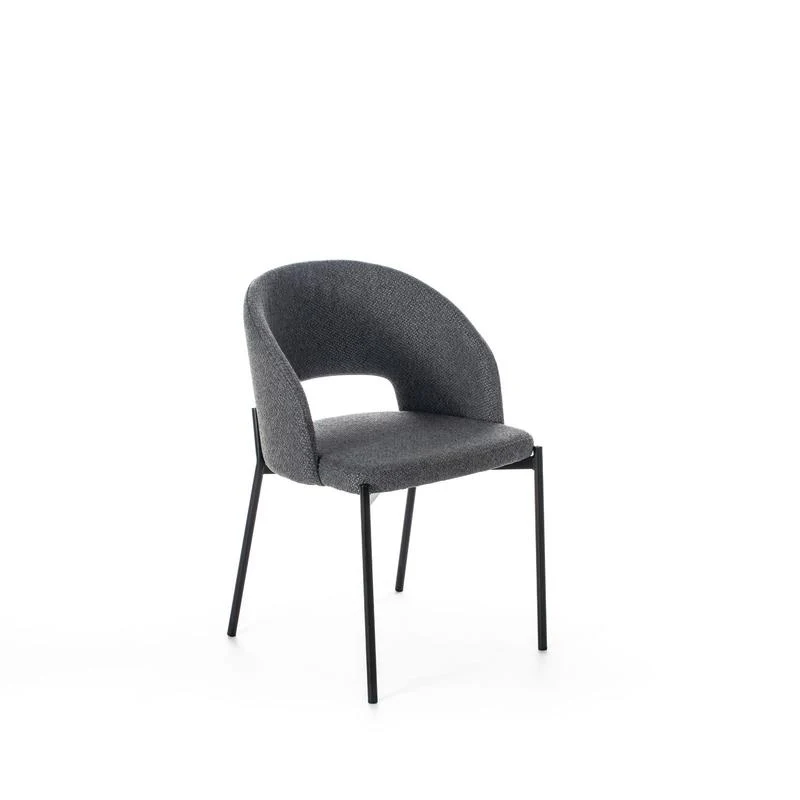 Set da 4 Sedia imbottita moderna per soggiorno in tessuto e metallo cm 55x52x78h - vari colori