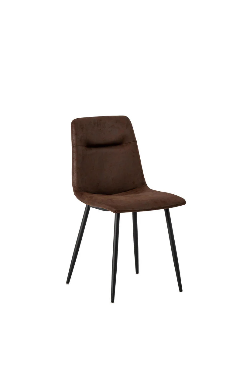 Set da 4 Sedia soggiorno in similpelle vintage gambe in metallo cm 48x49x88h - vari colori