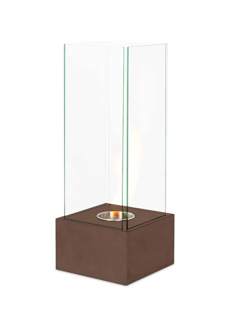 Caminetto da terra al bioetanolo moderno quadrato cm 25x25x65h - vari colori