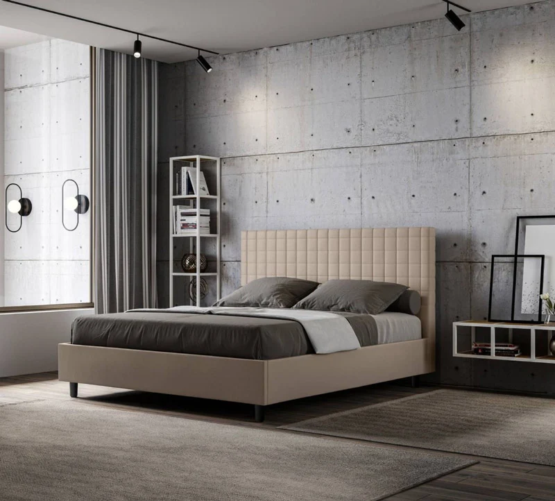 Aveny - Letto contenitore design matrimoniale in similpelle cm 175x210x122h - vari colori