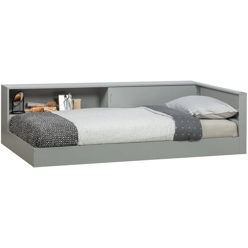 Letto angolare connect grigio cemento