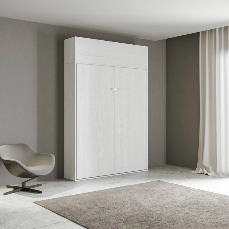 Andales - Letto a scomparsa una piazza e mezza con pensile vasistas in legno cm 134x39x250h - vari colori