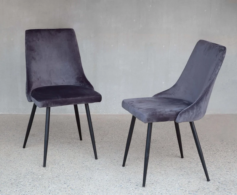Musa - Set da 4 Sedia moderna schienale alto in velluto cm 50x58x88h - vari colori