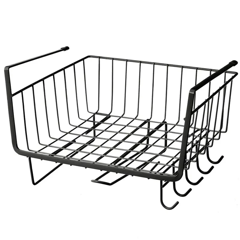 Supporto Organizer Portautensili Cucina Sottomensola Portarotolo Metallo Nero