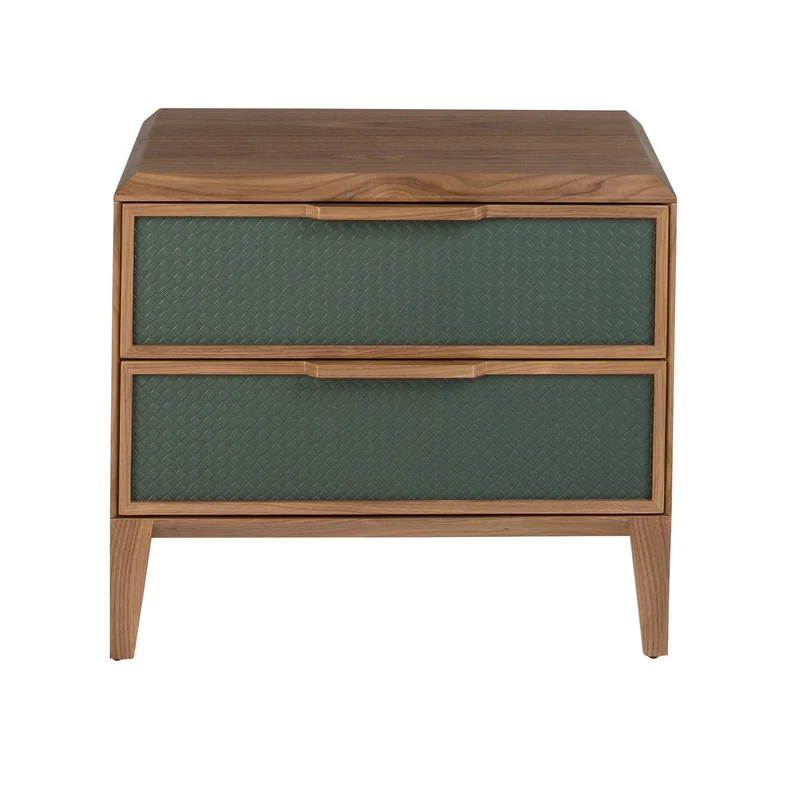 Comodino in pvc e noce verde scuro