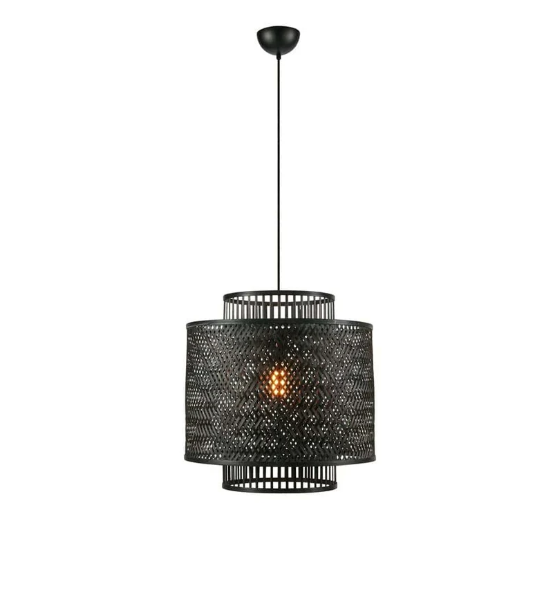 Lampada a sospensione STRATI 1L Nero opaco 50cm