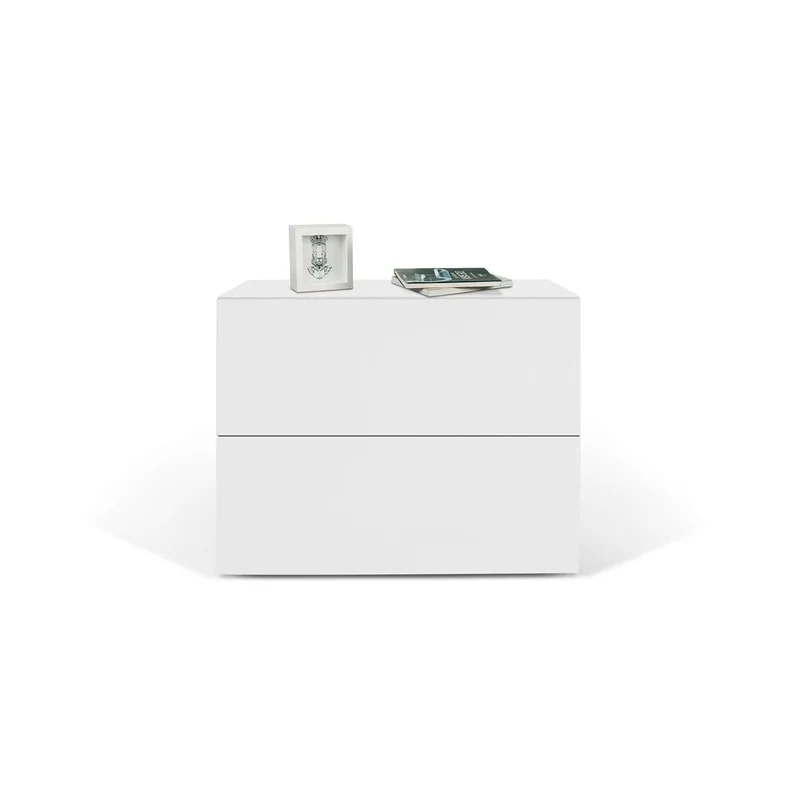 Comodino Aurora 2 cassetti bianco opaco by TemaHome