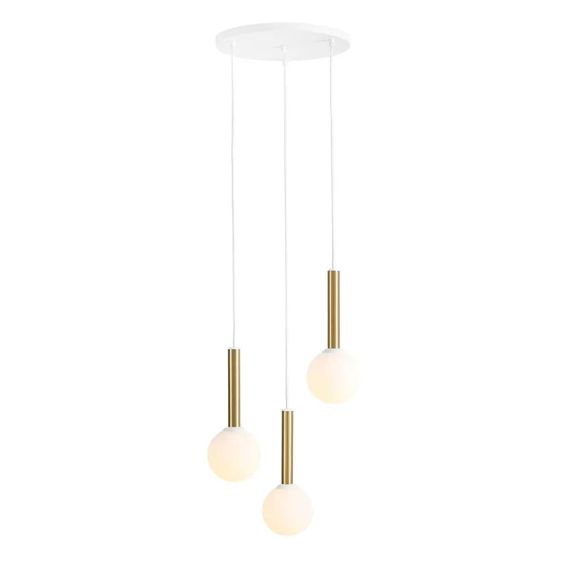 Lampada a sospensione RINN 3 Brass / Bianco