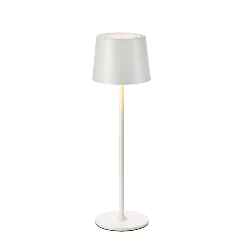 FIORE Lampada da Tavolo Ricaricabile Bianco Opaco B/O