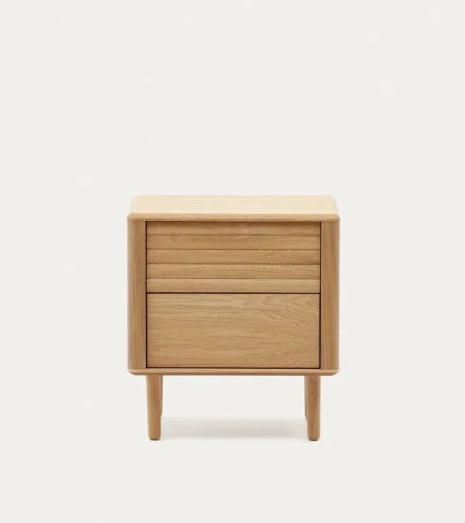 Comodino Lenon 2 cassetti in legno rovere