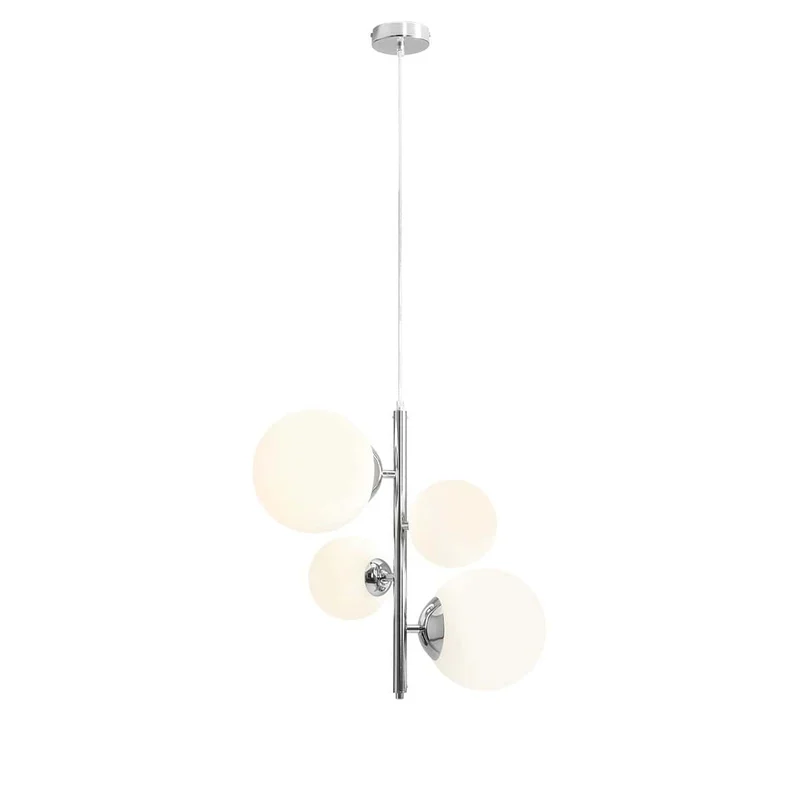Lampada a sospensione BLOOM CHROME 4 luci - h120 cm