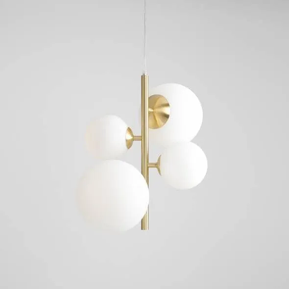 Lampada a sospensione BLOOM BRASS in ottone 4 luci - h120 cm