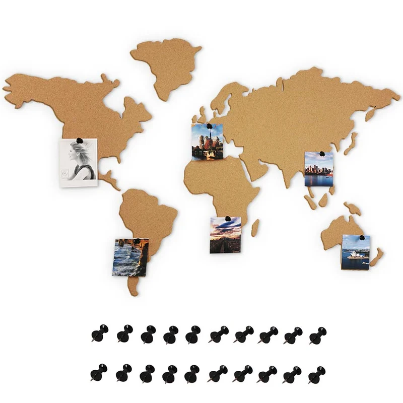 Bacheca Puzzle Mappamondo Globo 150 cm in Sughero Adesivo da Parete con Puntine