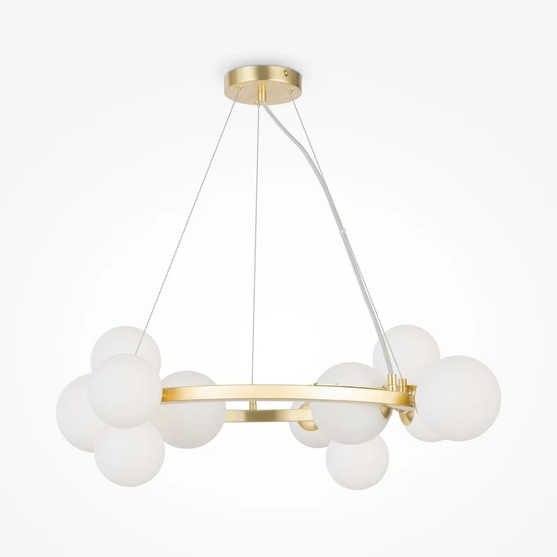 Lampada a sospensione Maytoni Dallas, a 11 luci, colore oro/bianco