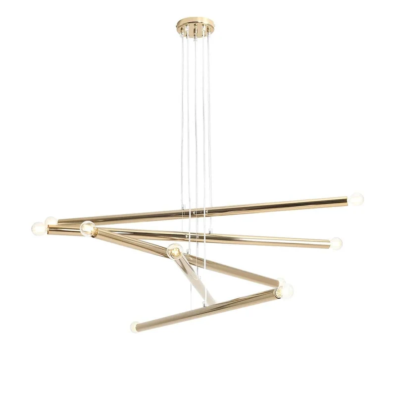 Lampada a sospensione TUBO gold 10 luci - 100 x h105 cm