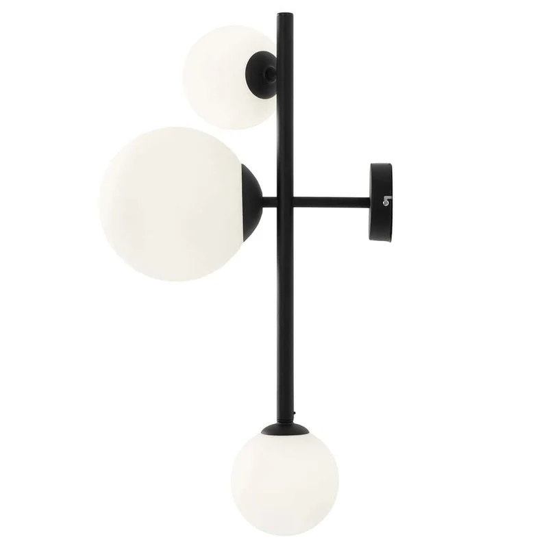 Lampada da parete DIONE black 3 luci - 25 x h67,5 cm