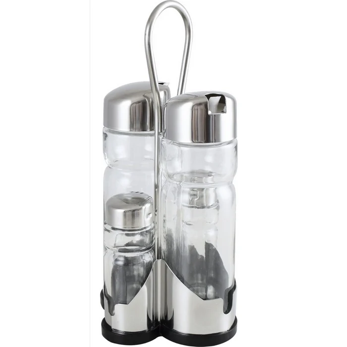 Menage condì set da 4 pezzi con supporto inox