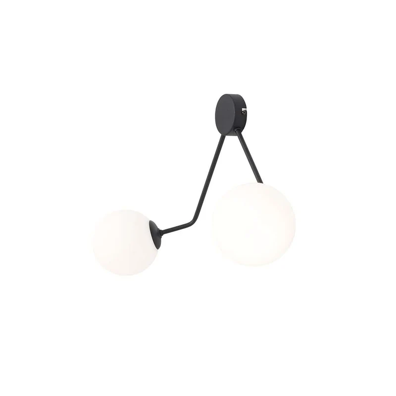 Lampada da parete HOLM black 2 luci - 63 x h35 cm