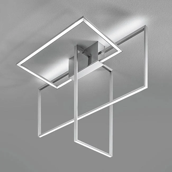 Plafoniera Sforzin AREA LED 42W L 80 cm alluminio | nero