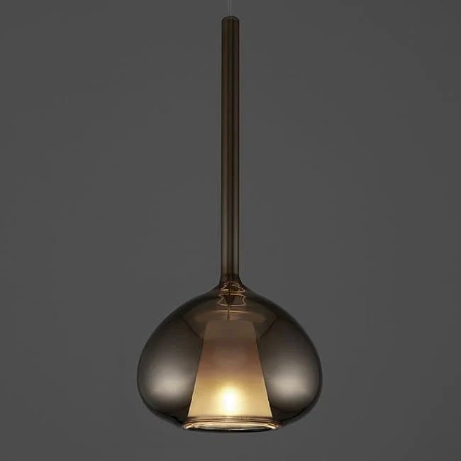 Sospensione Sforzin BEBA 1 Luce G9 H35 cm bronzo | cromo | trasparente