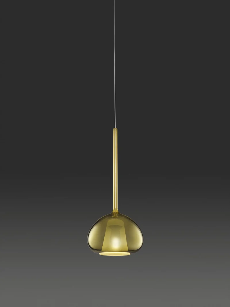 Sospensione Sforzin BEBA 1 Luce G9 H35 cm bronzo | cromo | trasparente