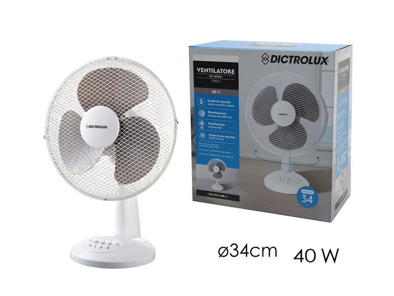 VENTILATORE DA TAVOLO 34CM 40W