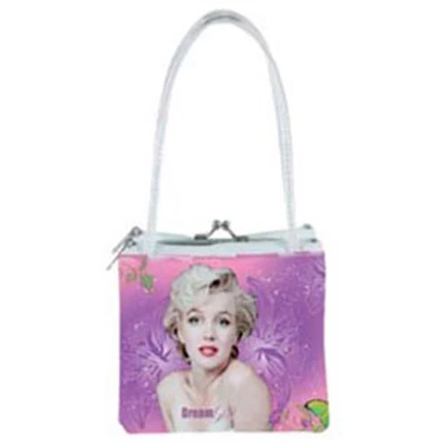 Borsa Borsetta Portamonete Soldi Marilyn Monroe Colore Lilla