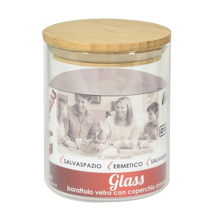 Barattolo ermetico Glass con coperchio in bamboo