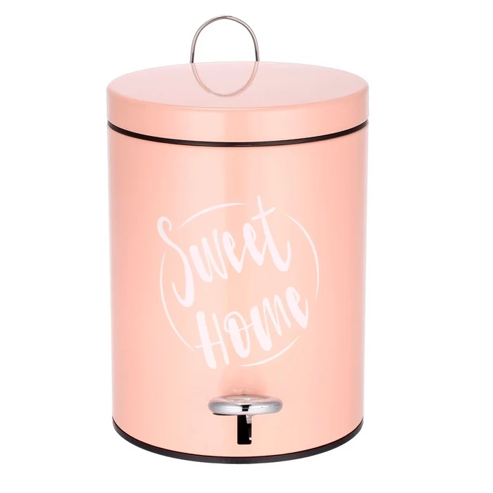 Pattumiera da bagno Sweet Home shabby con stampa 5 litri