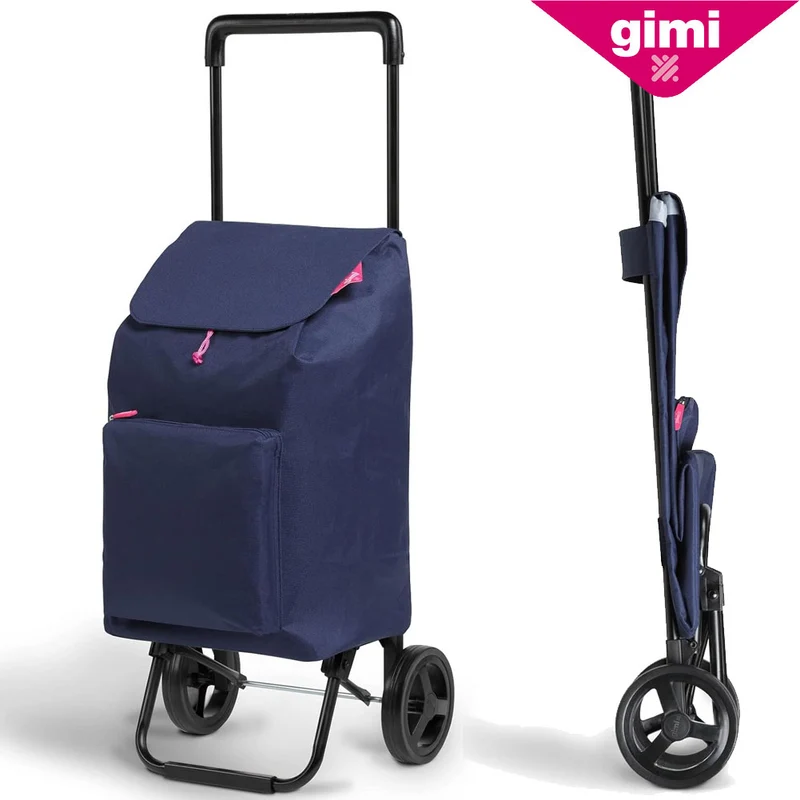 Gimi ARGO Carrello Portaspesa Porta Spesa Oggetti Bottiglie Con 2 Ruote Blu