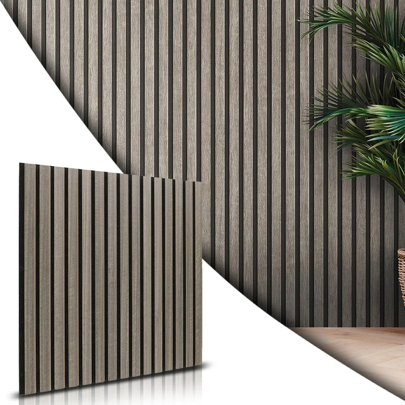 5x Pannelli Decorativi Fonoassorbenti 60x60 Idrofugo Nero e Tortora Spessore 9mm