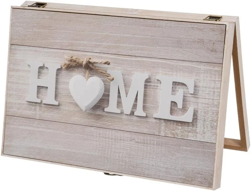 Copri Contatore Elettrico con Porta Battente Legno Bianco e Trama Home 46x31 cm