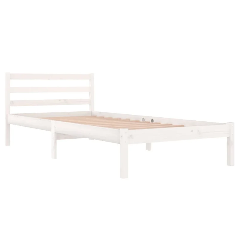 Giroletto in Legno Massello di Pino 90x200 cm Telaio Robusto Bianco