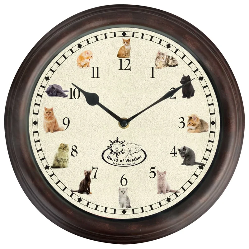 Orologio con Decorazioni e Suoni a Tema Gatto in PVC meccanismo elettronico