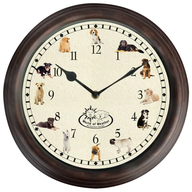 Orologio Decorazioni e Suoni Diversi a Tema Cane Meccanismo Elettronico 30x4,6cm