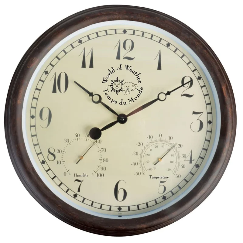 Orologio della Stazione Termoigrometro 30,5 cm TF008 Design Vintage 38,3 x 6,1cm