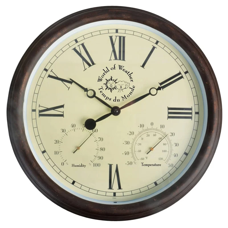 Orologio della Stazione con Termometro ed Igrometro Incorporato Design Vintage