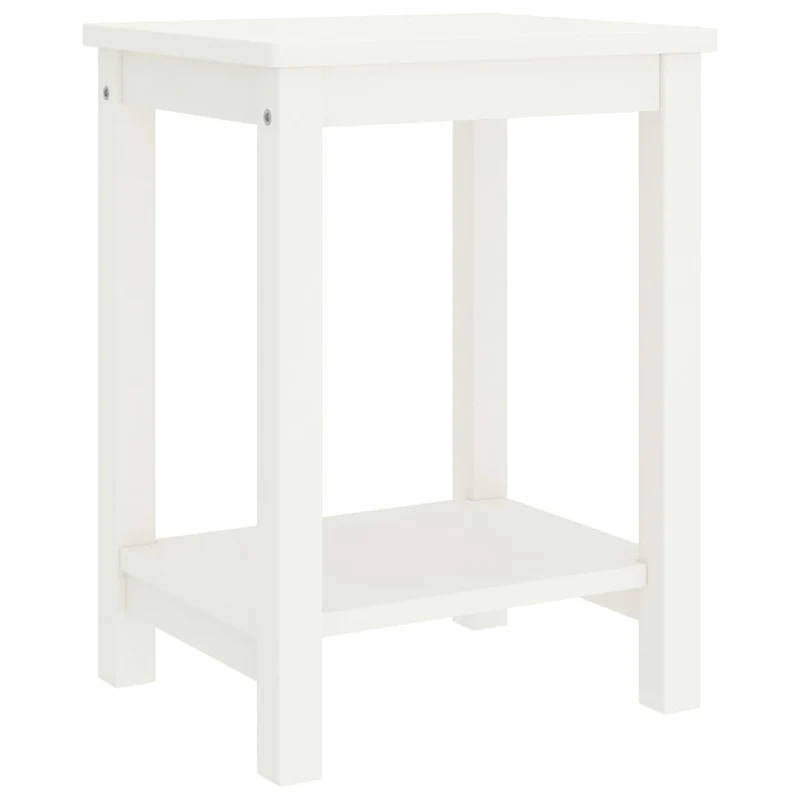 Comodino Camera da Letto in Legno Massello di Pino Bianco 35x30x47cm