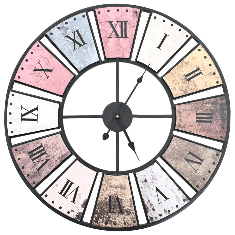 Orologio da Parete Design Vintage al Quarzo in Metallo 60 cm XXL Multicolore