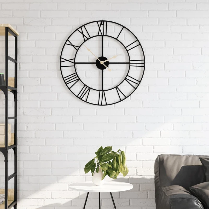 Orologio da Parete 50 x 4 cm cm in Ferro Versatile Design Versatile Nero