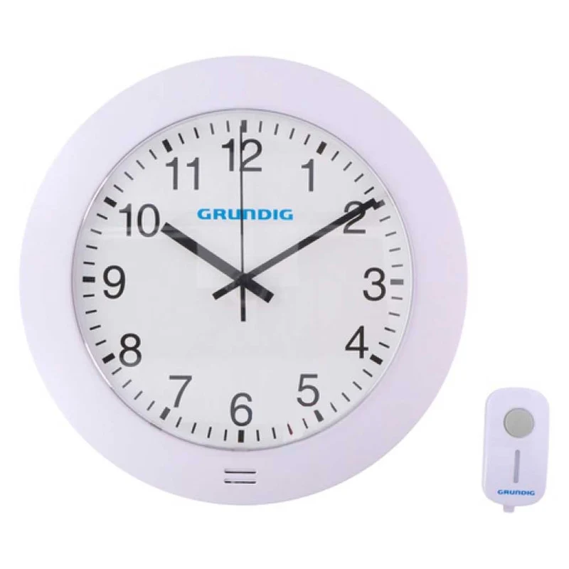 Orologio da Parete con Campanello Porta Senza Fili Wireless 29cm Grundig Bianco