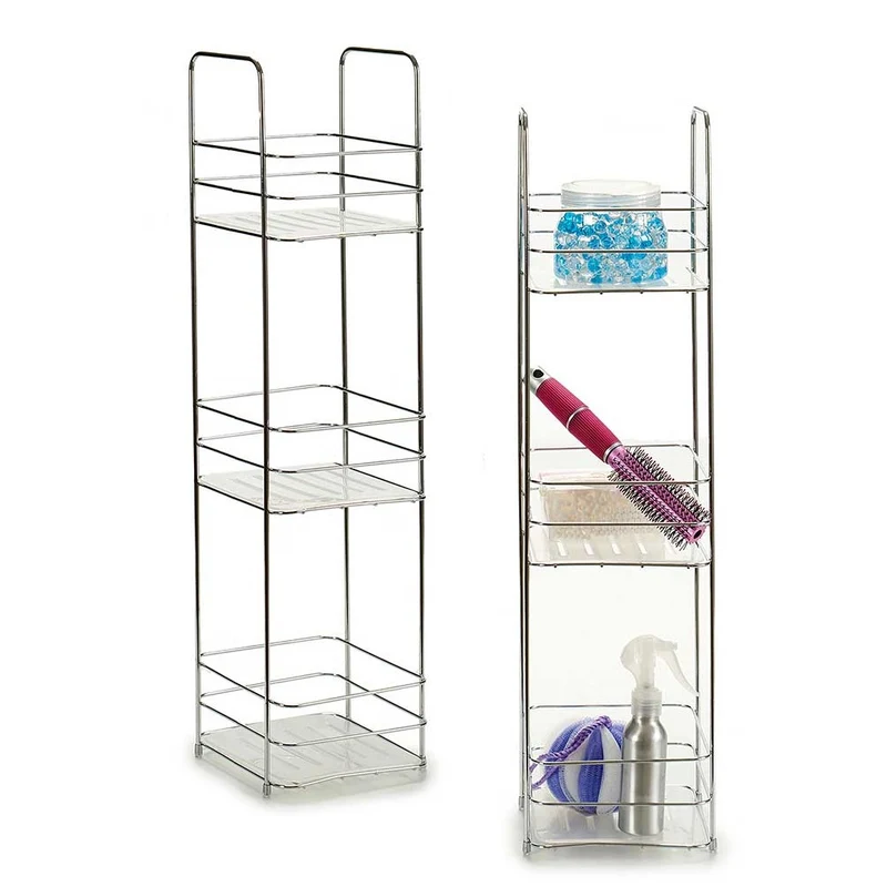 Scaffale da Bagno Porta Tutto in Acciaio 16x16 H 63 cm Porta Accessori Doccia