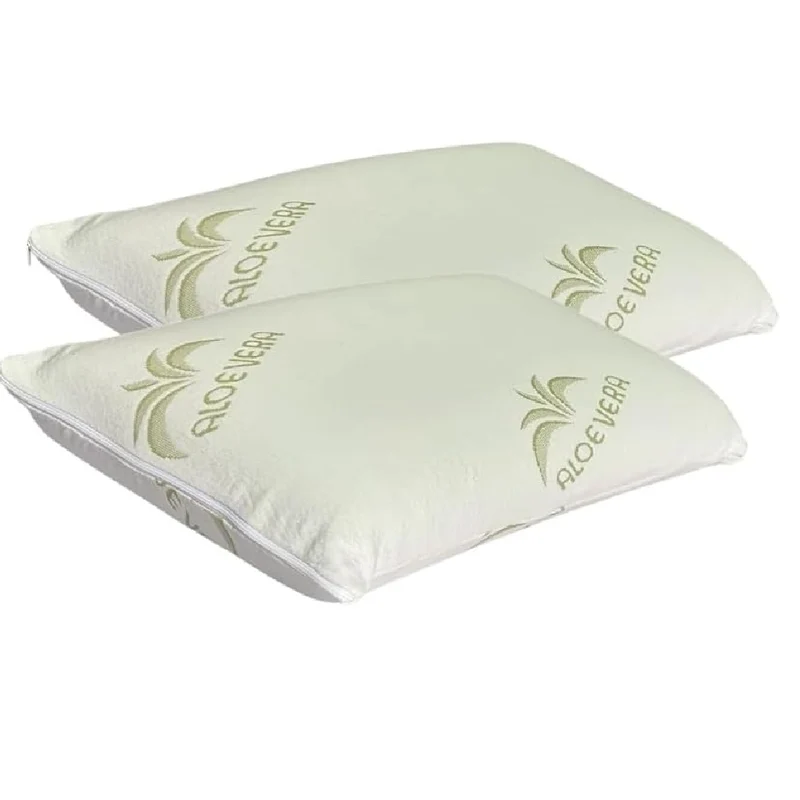 Cuscino in Memory Foam Guanciale Forma Saponetta Aloe Vera Sfoderabile 70x40cm