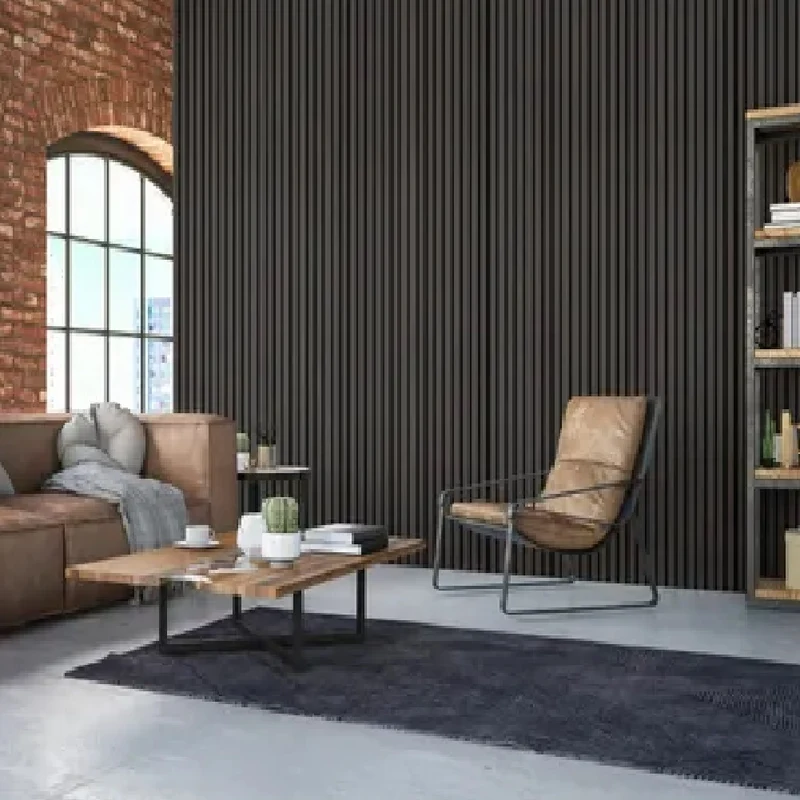 Pannelli Acustici Fonoassorbenti 4pz 60x60cm Decorativi Moderno Rovere Nero 3D
