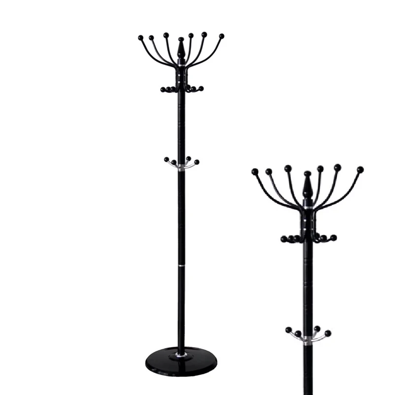 Appendi Abiti Autoportante base rotonda Con 16 Ganci Metallo 36x175 cm Nero