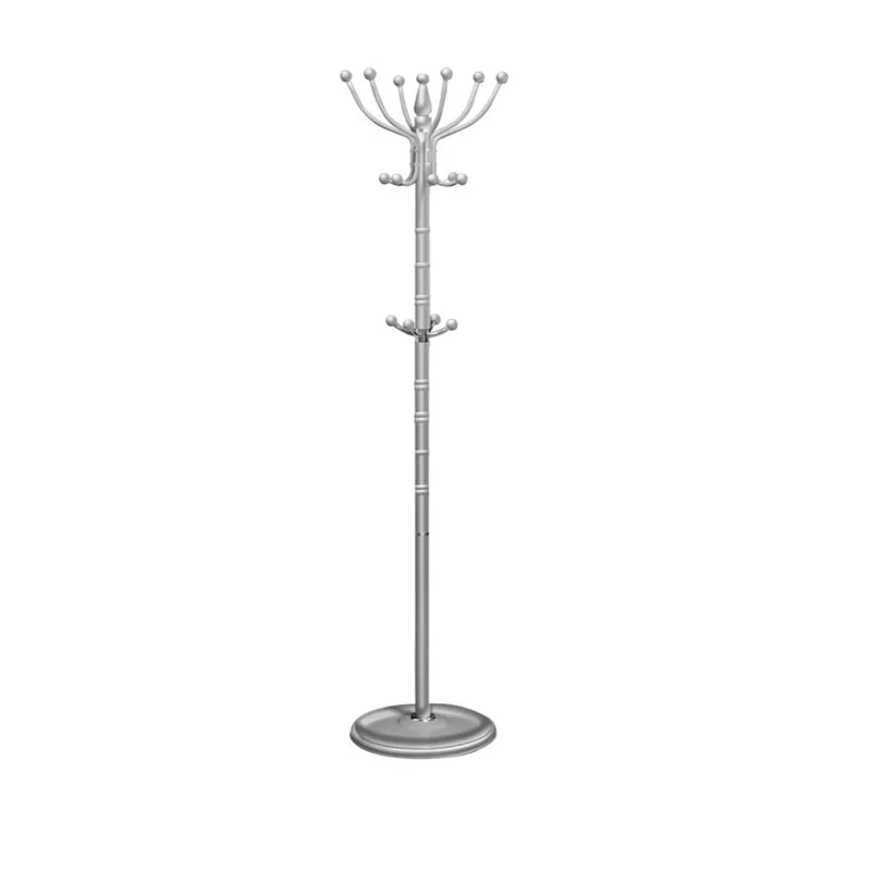 Appendiabiti Base Rotonda Autoportante Con 16 Ganci in Metallo 36x175cm Silver