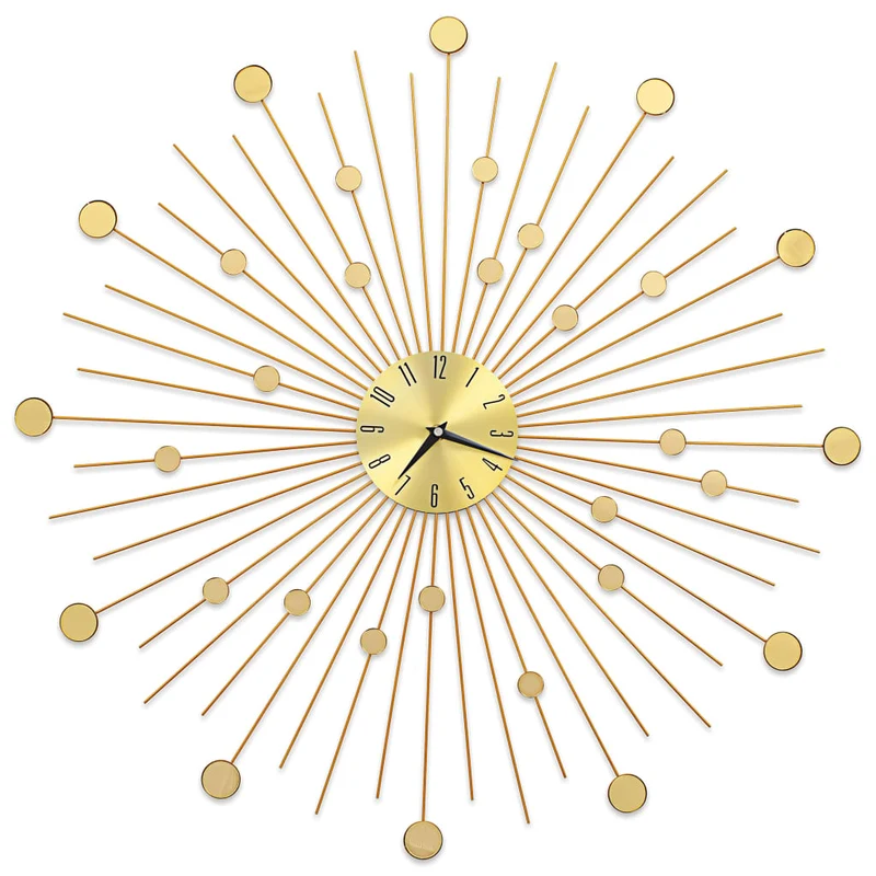 Orologio da Parete in Metallo Robusto 70 cm Design Elegante e Moderno Oro