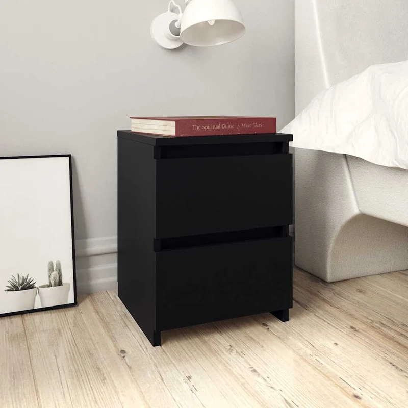Comodini 2 pezzi Neri in Legno Multistrato 30x30x40cm Design Moderno e Versatile