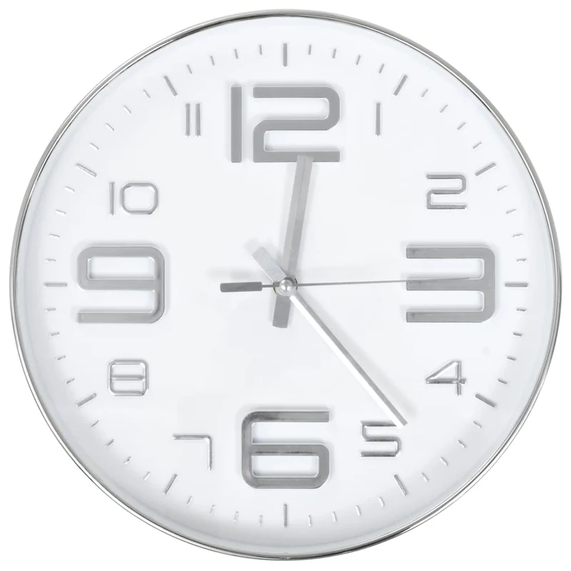 Orologio da Parete in PP Resistente Design moderno e Raffinato 30 cm Argento