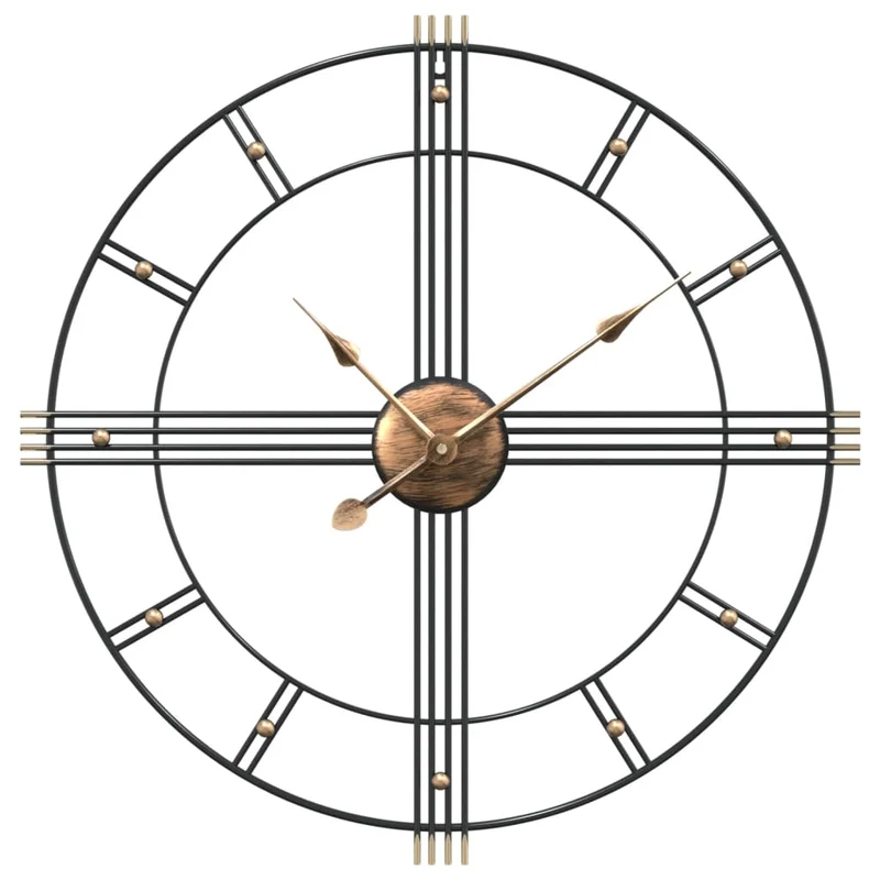 Orologio da Parete Nero 60 x 4,5 cm in Ferro Design Versatile ed Elegante Nero